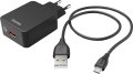 hama 178336 charger kit micro usb 3 a charger qc 30 micro usb cable 15 m black extra photo 1