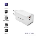 qoltec gan fast 65w charger 5 20v 225 325a usb usb type c pd extra photo 3