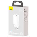 baseus gan2 lite quick charger 2x usb type c 65watt white extra photo 1