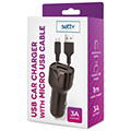 setty car charger 1x usb 3a black microusb cable 10 m extra photo 2
