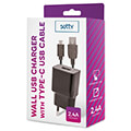 setty charger 1x usb 24a black usb c cable 10 m new extra photo 1