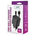 setty charger 1x usb 3a black microusb cable 10 m extra photo 1