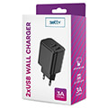 setty charger 2x usb 3a black extra photo 1
