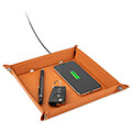 4smarts pocket tray organizer with wireless charger 15w cognac extra photo 1