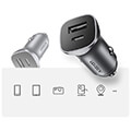 ugreen car charger cd130 18w pd usb qc30 silver 30780 extra photo 5