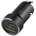 forever cc 06 pd qc car charger 1x usb c 1x usb 20w black extra photo 1