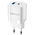 forever tc 05 gan pd qc charger 1x usb c 1x usb 33w white extra photo 1