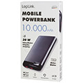 logilink pa0286 mobile power bank 10000mah 2x usb a 1x usb c black extra photo 4