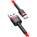 baseus cafule cable usb type c 2a 3m red extra photo 1