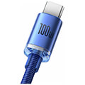 baseus crystal shine cable usb to type c 100w 5a 12m blue extra photo 2
