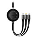 baseus bright mirror 4 retractable type c 3in1 cable micro usb c lightning 100w 35a 11m black extra photo 1