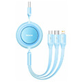 baseus bright mirror 2 retractable type c 3 in 1 cable micro usb c lightning 35a 11m sky blue extra photo 1