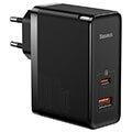 baseus wall charger gan5 pro type c usb 100w 1m cable black extra photo 1