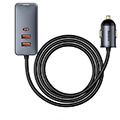 baseus car charger share together extension cord 3x usb type c 120w grey extra photo 2 baseus car charger share together extension cord 3x usb type c 120w grey extra photo 2