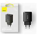 baseus wall compact quick charger 2xusb type c pd 3a 30w black extra photo 1 baseus wall compact quick charger 2xusb type c pd 3a 30w black extra photo 1