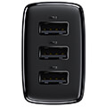 baseus universal wall charger 3x usb 34a 17w black extra photo 2