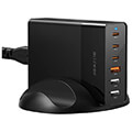 fortistis blitzwolf wall charger 75watt 3x usb 3x type c black extra photo 1