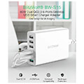 blitzwolf bw s15 charger 6 port usb qc 30 60w white extra photo 9