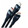 baseus cable 3in1 flash ii usb lightning type c micro usb 12m 100w 35a blue extra photo 1