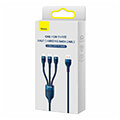 baseus cable 3in1 flash ii usb lightning type c micro usb 12m 100w 35a blue extra photo 4