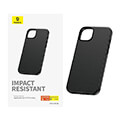 baseus iphone 15 pro max case fauxther series black extra photo 2