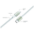 4smarts type c to type c cables premiumcord 60w set of 3 pieces 05m 15m 3m white silver extra photo 2