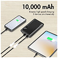 logilink pa0280 power bank 10000mah 2x usb a 2 in 1 cable with display black extra photo 6