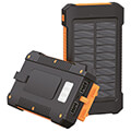 logilink pa0304 solar power bank 8000mah flashlight 2x usb a orange black extra photo 1