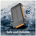 logilink pa0304 solar power bank 8000mah flashlight 2x usb a orange black extra photo 7