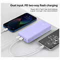 baseus power bank airpow fast charge 20000mah 20w nebula purple extra photo 5