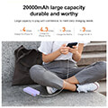 baseus power bank airpow fast charge 20000mah 20w nebula purple extra photo 7
