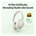 qcy h4 high res headset with mic hybrid feed noise canceling with 4 mode anc button 70h white extra photo 1
