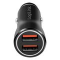 logilink pa0285 usb car charger 2x usb a 105w black extra photo 2