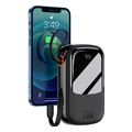 baseus powerbank qpow 20000mah 20w lightning cable type c usb ports black extra photo 2