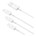 baseus superior series usb a to lightning microusb usb c cable 20w 2a 05m white extra photo 1 baseus superior series usb a to lightning microusb usb c cable 20w 2a 05m white extra photo 1
