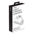 celly power bank compact usb c 5000mah white extra photo 1