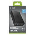 sbs powerbank 20000mah 2x usb 21 a black extra photo 1