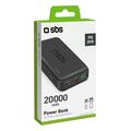 sbs powerbank 20000mah 2x usb 21 a pd 20w black extra photo 1