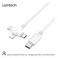 lamtech 3 in 1 charging type c cable to type c lightning micro usb 1m white lam113119 extra photo 1