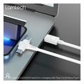 lamtech 3 in 1 charging type c cable to type c lightning micro usb 1m white lam113119 extra photo 2
