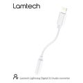 lamtech lightning adapter cable audio jack 35mm white lam063005 extra photo 8