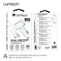 lamtech 2xusb 24a car charger with type c cable 1m white lam112570 extra photo 2