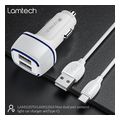 lamtech 2xusb 24a car charger with type c cable 1m white lam112570 extra photo 3