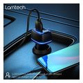 lamtech 2xusb 24a car charger with type c cable 1m black lam112563 extra photo 3