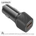 lamtech dual port car fast charger type c pd 25w usb 18w black lam023855 extra photo 1
