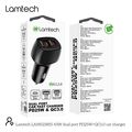 lamtech dual port car fast charger type c pd 25w usb 18w black lam023855 extra photo 3