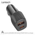 lamtech dual port car fast charger type c pd 25w usb 18w black lam023855 extra photo 8