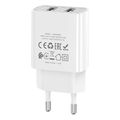 lamtech travel wall charger 21a with 2xusb white lam020694 extra photo 2