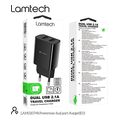 lamtech travel wall charger 21a with 2xusb black lam020748 extra photo 7