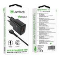 lamtech wall charger qc30 18w with lightning cable 1m black lam020151 extra photo 2